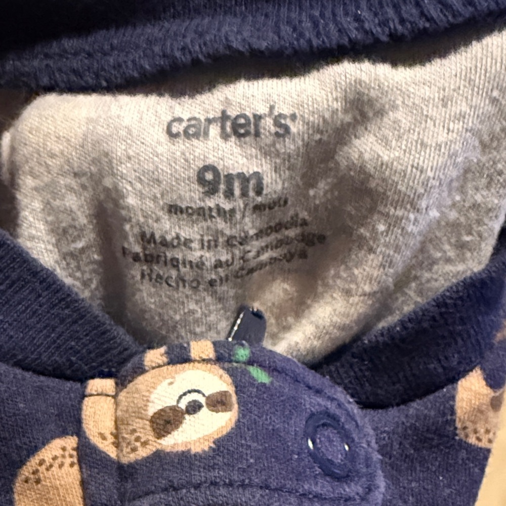 Carter's Navy and Blue Animal Print Footies - Picture 3 of 5